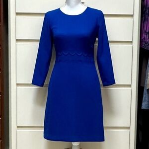 Banana Republic blue A-line dress scallop detail size 0